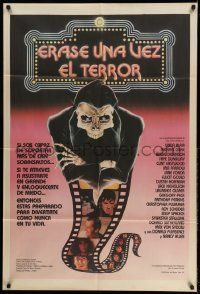 3p982 TERROR IN THE AISLES Argentinean '84 cool different art of skeleton man w/ film strip body!