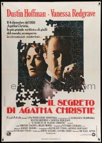3p503 AGATHA Italian 1p '79 cool puzzle art of Dustin Hoffman & Vanessa Redgrave as Christie!