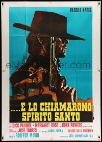 3p507 AND HIS NAME WAS HOLY GHOST Italian 1p '71 great spaghetti western art by P. Franco!