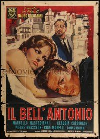 3p526 BELL' ANTONIO Italian 1p '60 Manno art of Marcello Mastroianni & sexy Claudia Cardinale!