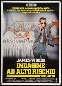3p567 COP Italian 1p '87 different art of policeman James Woods on phone by murdered woman on bed!
