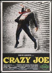 3p569 CRAZY JOE Italian 1p '74 Peter Boyle as mafioso Joey Gallo shot against brick wall!
