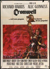 3p573 CROMWELL Italian 1p '70 great art of Richard Harris & Alec Guinness by Brian Bysouth!