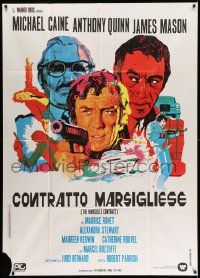 3p587 DESTRUCTORS Italian 1p '74 different art of Michael Caine, Anthony Quinn & Mason by Iaia!