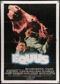 3p602 EQUUS Italian 1p '77 Richard Burton, Sidney Lumet, different image with horse head!