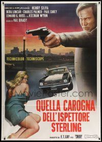 3p609 FALLING MAN Italian 1p '68 Henry Silva, Beba Loncar, cool crime artwork by Franco Fiorenzi!