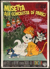 3p621 GAY PURR-EE Italian 1p '63 great Rodolfo Gasparri artwork of cartoon cats!