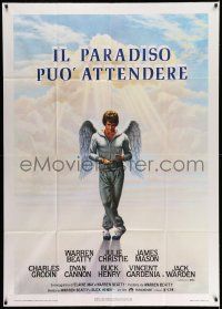 3p639 HEAVEN CAN WAIT Italian 1p 1978 Birney Lettick art of angel Warren Beatty, football!