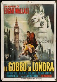 3p652 HUNCHBACK OF SOHO Italian 1p '67 different art of sexy blonde attacked under Big Ben!