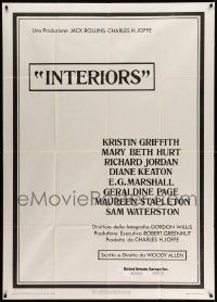 3p664 INTERIORS Italian 1p '78 Diane Keaton, Mary Beth Hurt, E.G. Marshall, directed by Woody Allen