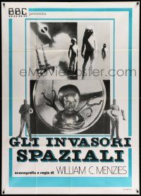 3p665 INVADERS FROM MARS Italian 1p R76 classic, different images of monsters from outer space!