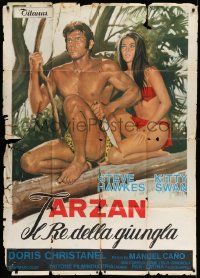 3p673 KING OF THE JUNGLE Italian 1p '69 Steve Hawkes as Tarzan, screenplay by Umberto Lenzi!