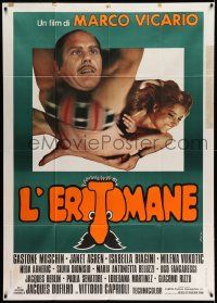 3p685 L'EROTOMANE Italian 1p '74 The Sex Maniac, Marco Vicario sexploitation comedy!