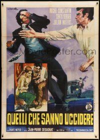 3p686 LES ETRANGERS Italian 1p '69 Senta Berger, Ciriello art of men fighting, The Foreigners!