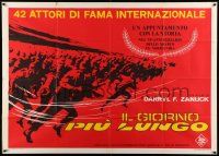 3p690 LONGEST DAY horizontal Italian 1p R69 Zanuck's WWII D-Day movie with 42 international stars!