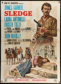 3p695 MAN CALLED SLEDGE Italian 1p '70 Mos spaghetti western art of James Garner & Antonelli!