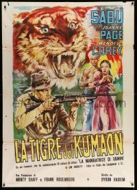 3p698 MAN-EATER OF KUMAON Italian 1p R50s Sabu, Wendell Corey, Joanne Page, Rene art of tiger!
