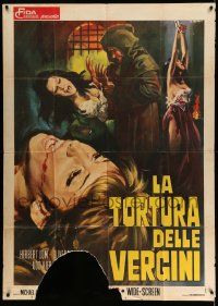 3p701 MARK OF THE DEVIL Italian 1p '70 wild different Renato Casaro art of tortured virgins!