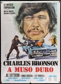 3p717 MR. MAJESTYK Italian 1p '74 best Ciriello art of Charles Bronson, written by Elmore Leonard!