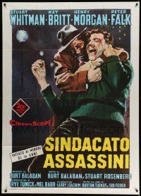 3p718 MURDER INC. Italian 1p '60 different art of Falk as gangster Abe Reles by Enzo Nistri!
