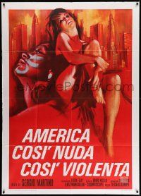 3p720 NAKED & VIOLENT Italian 1p '70 Sergio Martino's America cosi nuda cosi violenta, sexy art!