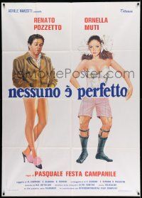 3p722 NESSUNO E PERFETTO Italian 1p '81 wacky art of Ornella Muti & man with switched body parts!