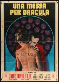3p800 TASTE THE BLOOD OF DRACULA Italian 1p '71 art of vampire Christopher Lee feeding by Nistri!