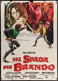 3p816 UNA SPADA PER BRANDO Italian 1p '70 Giorgio Olivetti art of Robin Hood, A Sword For Brando!