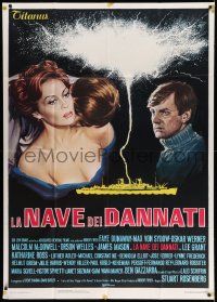 3p819 VOYAGE OF THE DAMNED Italian 1p '77 Faye Dunaway, Max Von Sydow, Oskar Werner, different art!