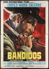 3p215 BANDIDOS Italian 2p '67 Casaro close up art of Enrico Maria Salerno, spaghetti western!