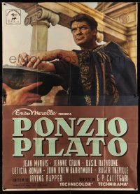 3p244 PONTIUS PILATE Italian 2p '62 different close up of Jean Marais as Ponzio Pilato!