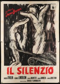 3p249 SILENCE Italian 2p '64 Ingmar Bergman's Tystnaden, wild different artwork!