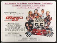 3p008 CANNONBALL RUN subway poster '81 Burt Reynolds, Farrah Fawcett, Drew Struzan car racing art!
