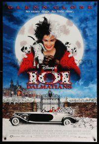 3r015 101 DALMATIANS DS 1sh '96 Walt Disney live action, Glenn Close as Cruella De Vil!