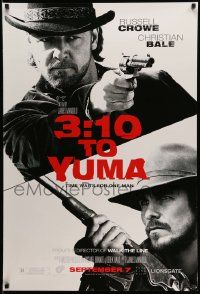 3r026 3:10 TO YUMA teaser DS 1sh '07 Russell Crowe & Christian Bale over white background!