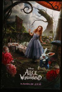 3r066 ALICE IN WONDERLAND teaser DS 1sh '10 Tim Burton, Mia Wasikowska in title role as Alice!