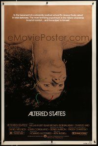 3r086 ALTERED STATES 1sh '80 William Hurt, Paddy Chayefsky, Ken Russell, sci-fi horror!