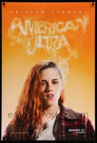 3r113 AMERICAN ULTRA teaser DS 1sh '15 great image of sexy, smoking Kristen Stewart!