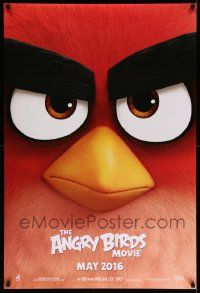 3r124 ANGRY BIRDS MOVIE teaser DS 1sh '16 wacky intense close-up of Red, voiced by Jason Sudeikis!