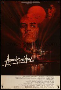3r130 APOCALYPSE NOW 1sh '79 Francis Ford Coppola, classic Bob Peak art of Brando and Sheen!