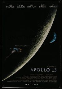 3r133 APOLLO 13 advance 1sh '95 Ron Howard directed, Tom Hanks, image of module in moon's orbit!