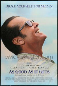 3r140 AS GOOD AS IT GETS int'l DS 1sh '98 great close up smiling image of Jack Nicholson as Melvin!