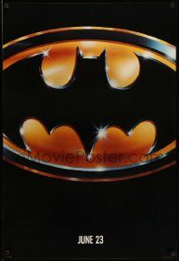 3r176 BATMAN matte teaser 1sh '89 directed by Tim Burton, cool image of Bat logo!