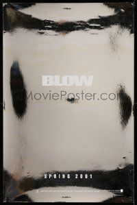 3r234 BLOW foil heavy stock teaser 1sh '01 Johnny Depp & Cruz in cocaine biography, dated design!