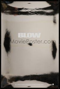 3r235 BLOW foil heavy stock teaser 1sh '01 Johnny Depp & Cruz in cocaine biography, undated design!
