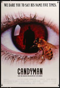 3r289 CANDYMAN 1sh '92 Clive Barker, creepy close-up image of bee in eyeball!