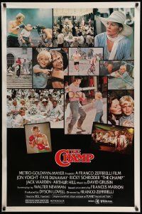 3r321 CHAMP 1sh '79 great image of Jon Voight boxing with little boy, Faye Dunaway