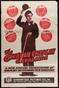 3r326 CHARLIE CHAPLIN CAVALCADE 1sh R40s The Fireman, Behind the Screen, full-length Chaplin!