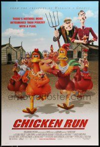3r334 CHICKEN RUN DS 1sh '00 Peter Lord & Nick Park claymation, poultry with a plan!