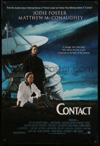 3r374 CONTACT DS 1sh '97 Jodie Foster, Matthew McConaughey, message from deep space!